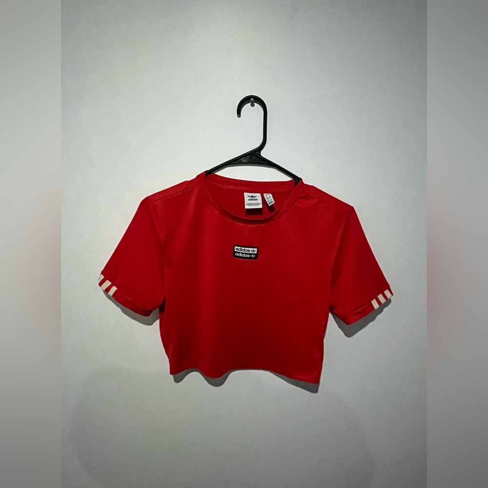 Adidas Bold Red Cropped Tee